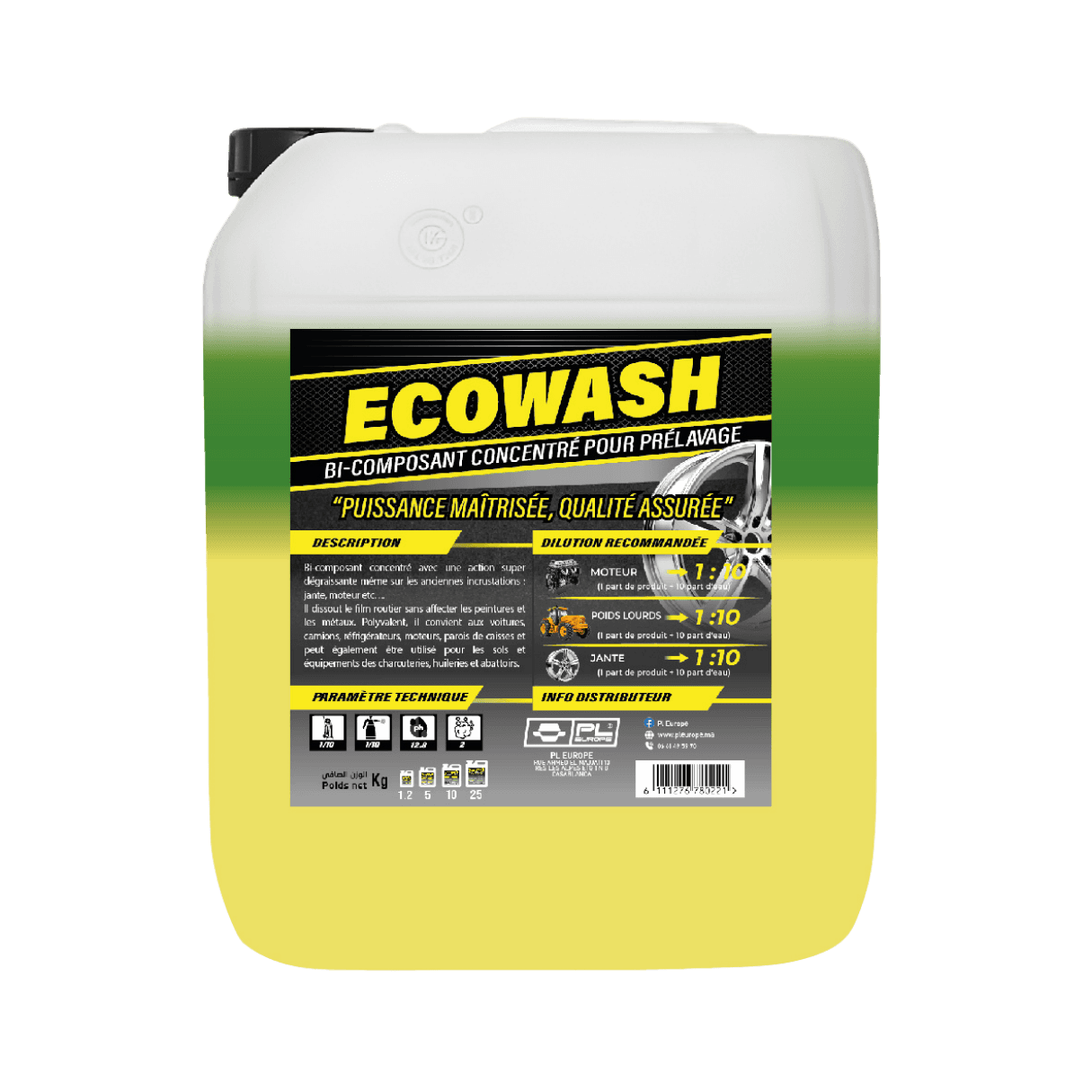ECOWASH - Prélavage Bi-Composant Concentré