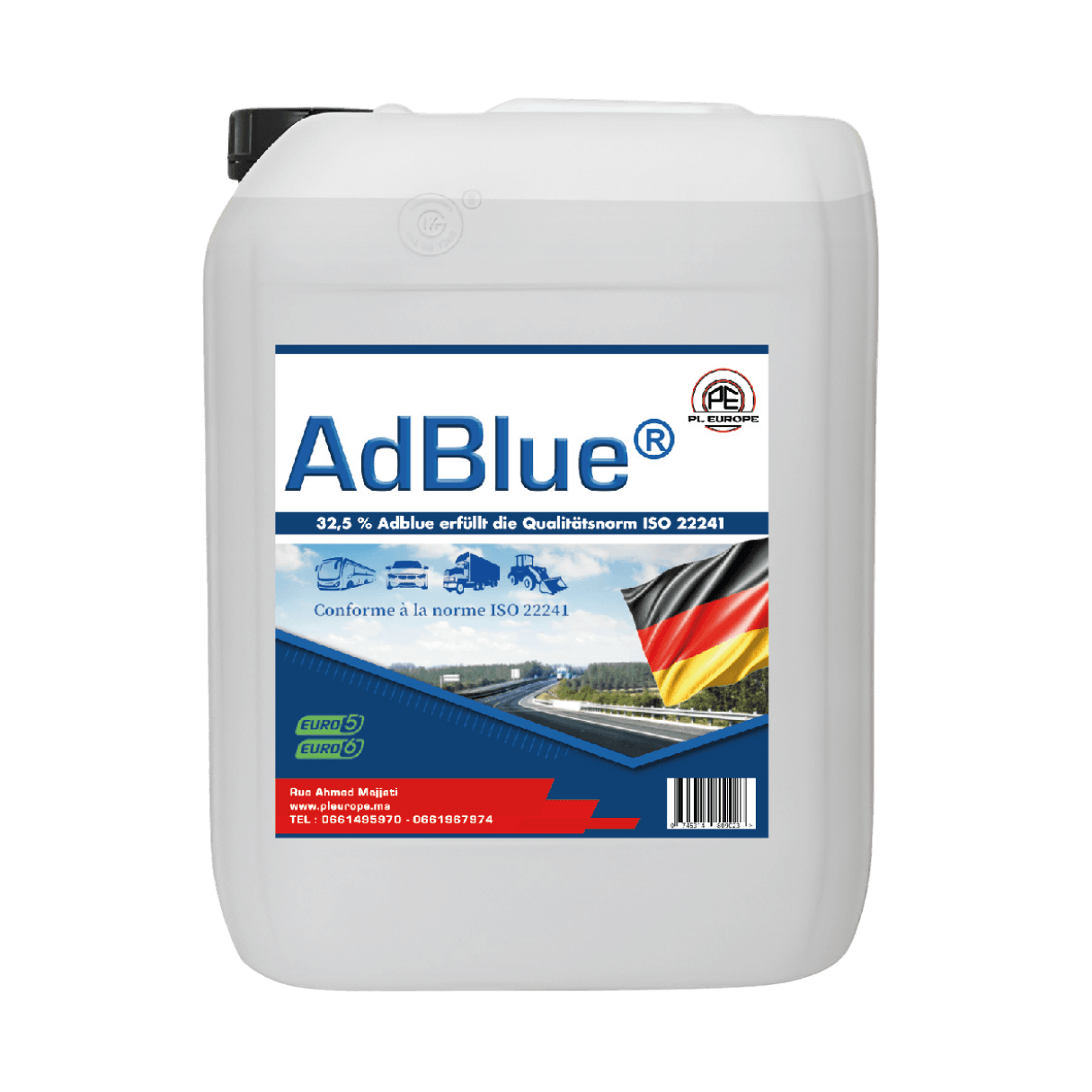 AdBlue® - Solution d'Urée 32,5% ISO 22241 (Euro 5 / Euro 6)